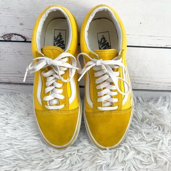 Vans Bright Yellow White Sneakers Unisex 8.5 Men - 10 Women - Picture 3 of 9